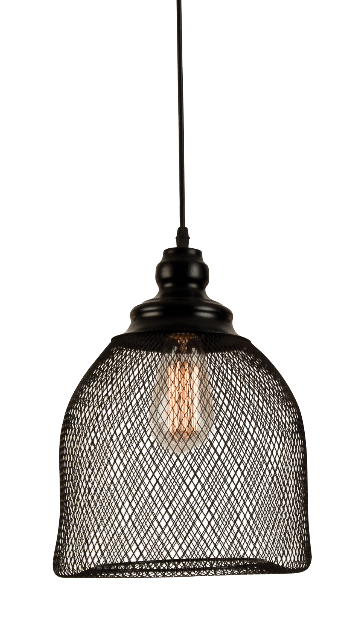 Pendant light black with grid